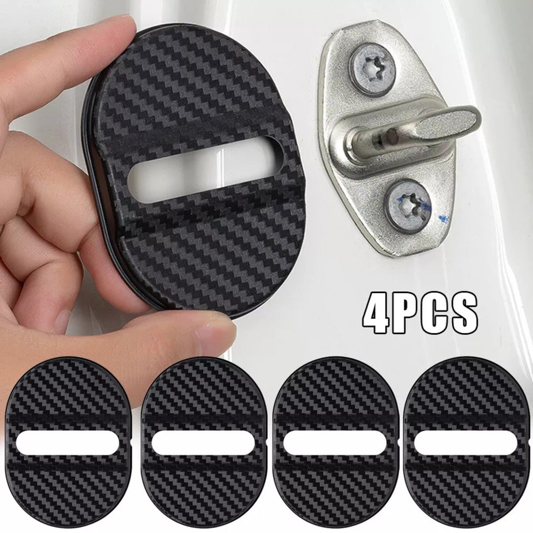 4 Pcs Set Black Car Door Lock Protection Cover Anti Rust (Black)