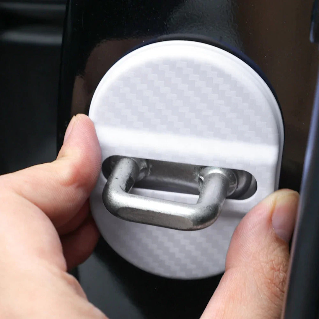 4 Pcs Set Blue Car Door Lock Protection Cover Anti Rust (White)