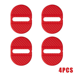 4 Pcs Set Red Car Door Lock Protection Cover Anti Rust (Red)