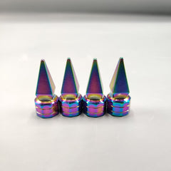 4 Pcs Set Universal Aluminum Spike Nut Style Multi Color Tire Valve Stem Caps