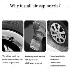 4 Pcs Set Universal Aluminum Spike Nut Style Multi Color Tire Valve Stem Caps