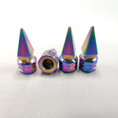 4 Pcs Set Universal Aluminum Spike Nut Style Multi Color Tire Valve Stem Caps
