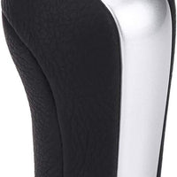 Universal 5 Speed Silver Gear Knob With Leather Boot Cover In Premium Quality