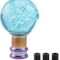 Universal Acrylic Round Ball Style Gear Shift Knob Manual Transmission Shifter Lever Stick(Ice Blue)