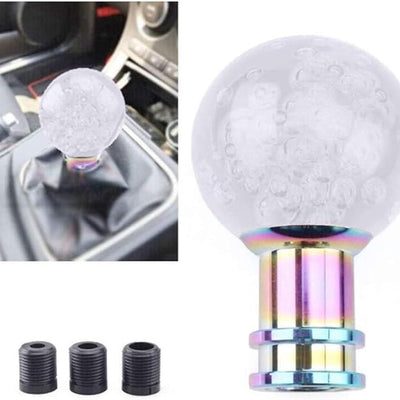 Universal Acrylic Round Ball Style Gear Shift Knob Manual Transmission Shifter Lever Stick(White)