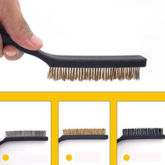 Universal 3 Pcs Large Wire Brush Set, Stainless Steel, Brass and Nylon Bristle for Cleaning Welding Slag Rust and Dust 3 Pcs Set