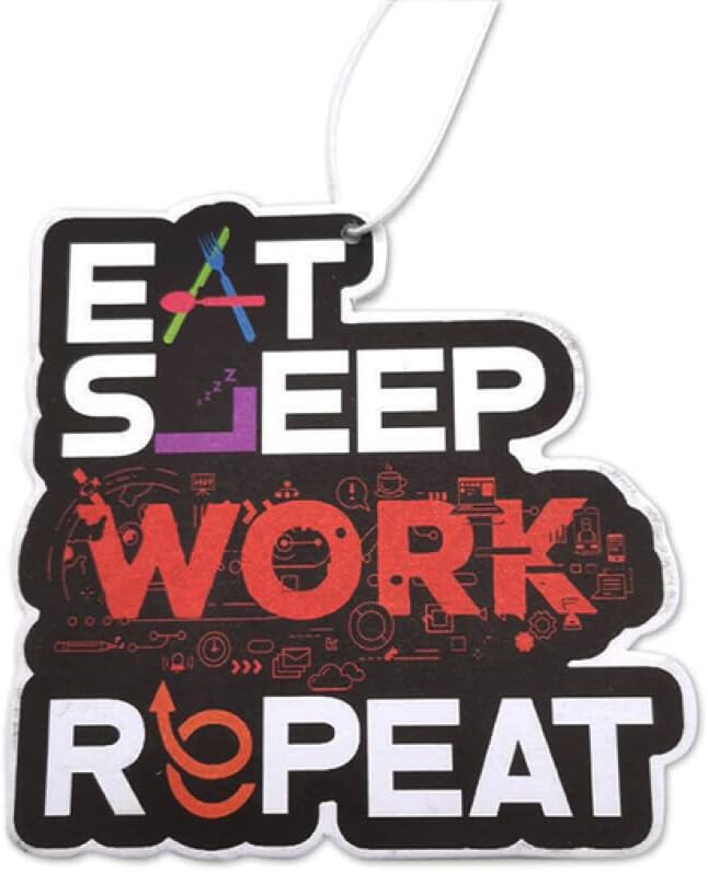 Eat Sleep Work Repeat Style Car Air Freshener Hanging Perfume Rear View Mirror Decor For Car 1 Pc