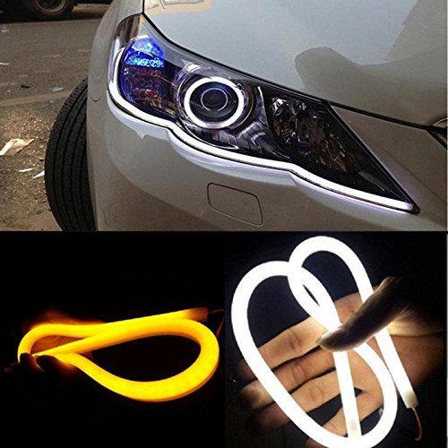 Premium Quality Flexible Soft Silicon 60 Cm Headlight DRL Water Proof With Running Indicator 2 pcs