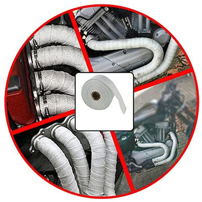 Universal Exhaust Heat Wrap Turbo Pipe Heat insulation Wrap 1 Pc (White)