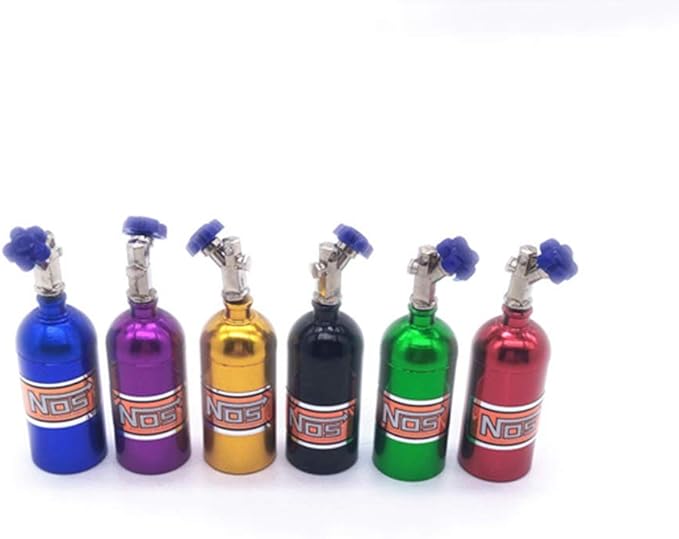 Universal Car Perfume Metal Simulation Nitrogen Bottle Decoration Accessory Nos Bottle for Car (Red)