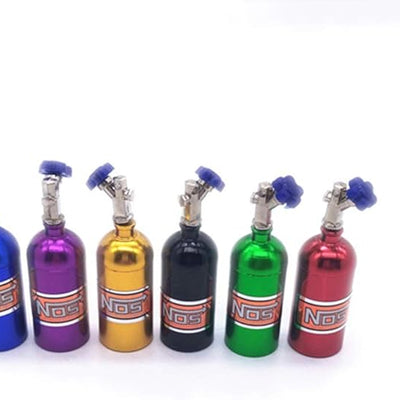 Universal Car Perfume Metal Simulation Nitrogen Bottle Decoration Accessory Nos Bottle for Car (Blue)