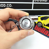 Car Turbo Key Chain With Electric Lighter USB Rechargeable Cigarette Lighter Key Ring with LED Light and Sound 1 Pc