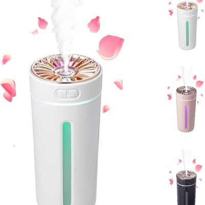 Wireless Air Humidifier Colorful lights Purifier 800mAh Rechargeable Cool Mist Maker For Car, Offices, And Home(White)