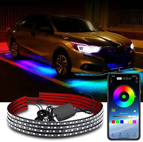 Universal Car Dynamic Style Under Glow Lights Car Exterior Light Strip Kit Waterproof Under Glow Kit For Car With APP Control