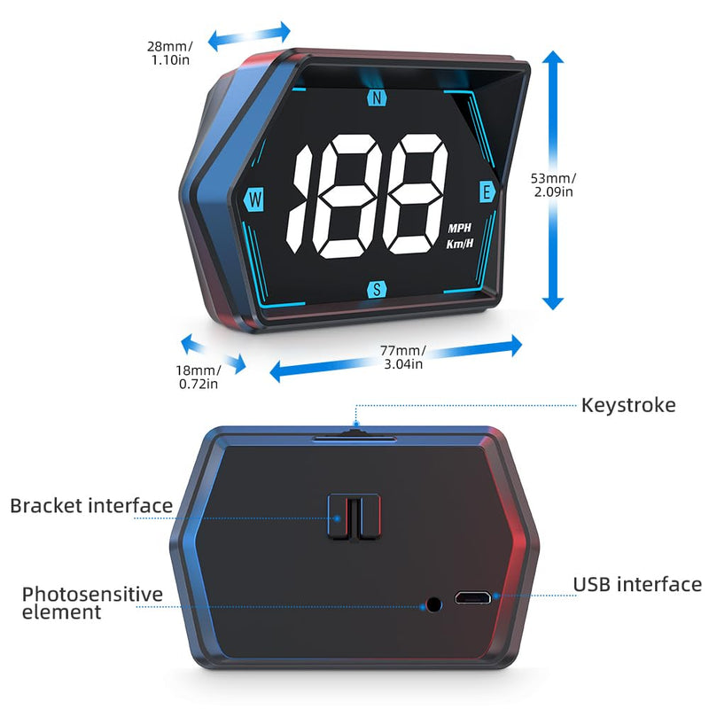 Universal G20 OBD2+GPS HUD Gauge Car Digital Head Up Display Speedometer Turbo RPM Alarm 1 Pc