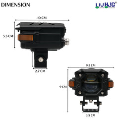 1 Pc HJG Raptor Series J76 Fog Light Dual cut Lens 120W Orange Hazard DRL Fog light Ultra Wide Dual Colour Fog Light