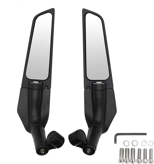 Universal Rearview Mirror Spoiler 90° Rotating Adjustable Side Mirrors Modified Wind Swivel Wing 2Pc