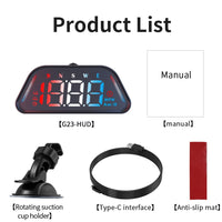 Universal G23 GPS Speedometer HUD Gauge Car Digital Head Up Display Speedometer Campass Clock Distance Meature Functions 1 Pc