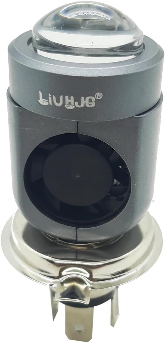 Universal HJG 40W Lamp H4 LED Mini Projector Lens with Fan white yellow beam for Bike Bulb 1 Pc