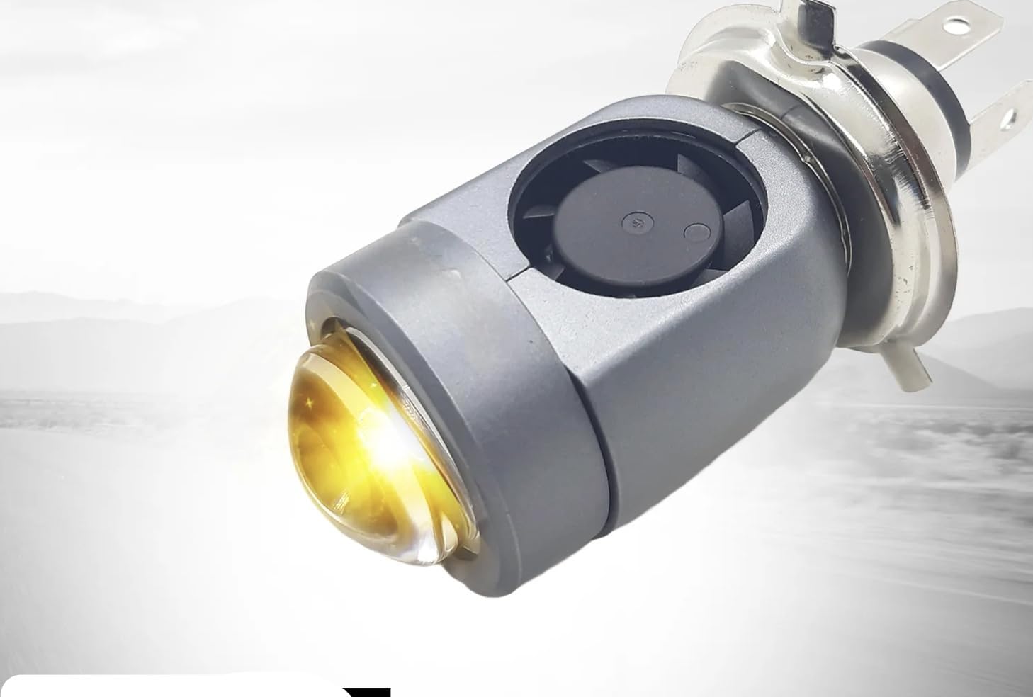 Universal HJG 40W Lamp H4 LED Mini Projector Lens with Fan white yellow beam for Bike Bulb 1 Pc