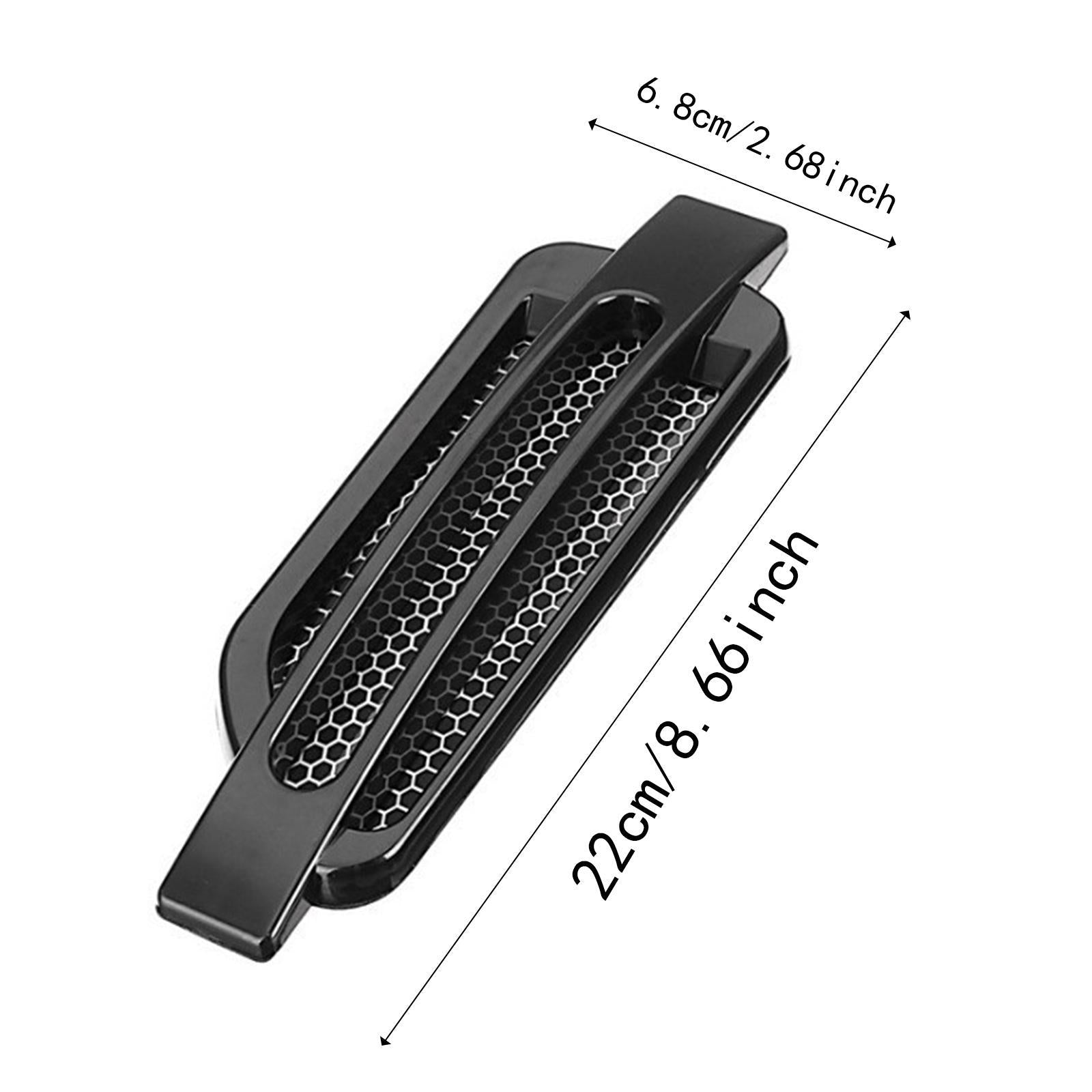 Universal Black Side Vent Air Intake Flow Cover Car Exterior Decoration 2 Pcs Set