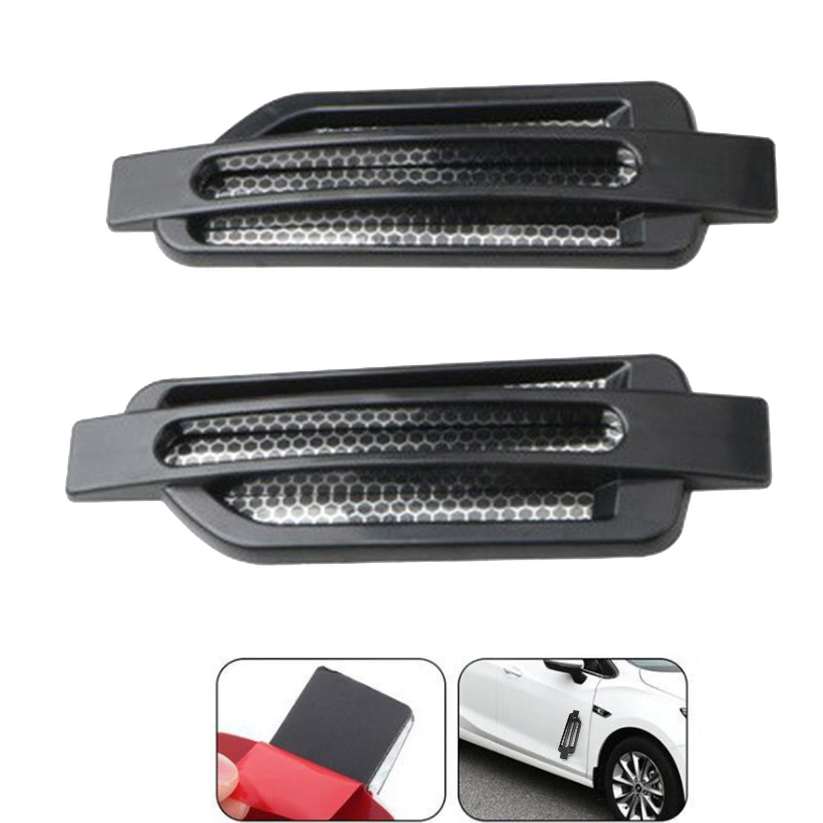 Universal Black Side Vent Air Intake Flow Cover Car Exterior Decoration 2 Pcs Set
