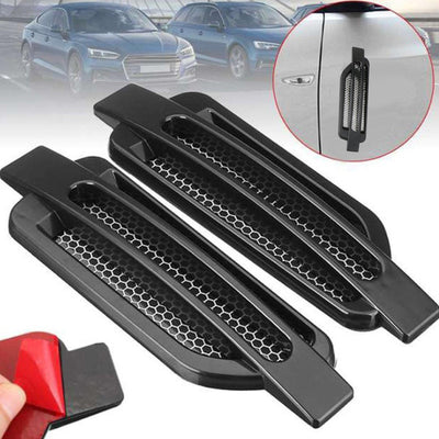 2 Pcs Set Universal Black Side Vent Air Intake Flow Cover Car Exterior Decoration