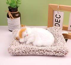 Universal Dashboard Car Sleeping Cat On Carpet Sillicone 1 Pc(White)