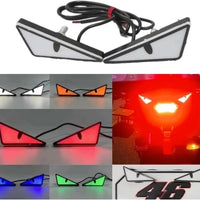 2 Pcs Set Universal Motorcycle LED Devil Eyes Lights License Number Plate Decorative Lamp