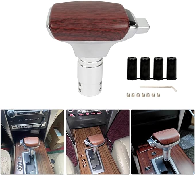 Universal Wooden Touch Shift Gear Knob Car Shifter Lever Most Manual Automotive Vehicles(Brown)