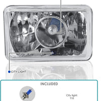 Universal 4X6 Chrome Projector Headlights Car Equipped with Headlights. Left + Right Pair Headlamps Assembly 2 pcs Set