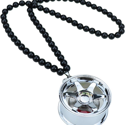 Universal Aluminum Rim Car Hanging Rear View Mirror Decoration Accessories For Car 1 Pc(Silver)