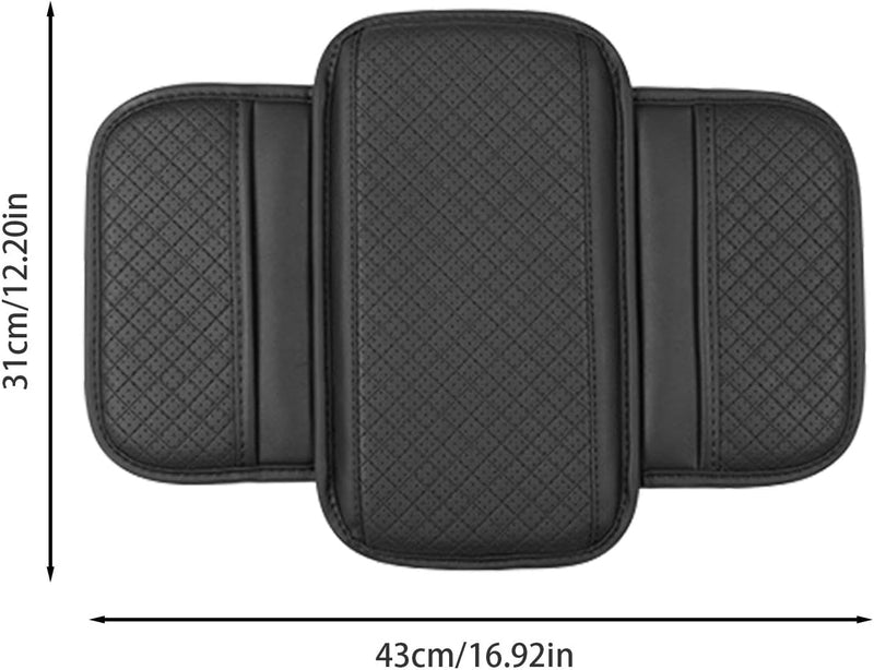 Universal Car Arm Pad PU Leather Armrest Seat Box Cover Protector 1 Pc(Black)