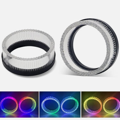 Universal Angel Eye Crystal Ring 2.5 Inch APP Control RGB LED for Car Headlight In Premium Quality 2 Pcs Set