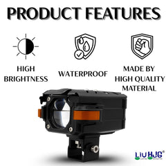 2 Pcs Set HJG Raptor Series J76 Fog Light Dual cut Lens 120W Orange Hazard DRL Fog light Ultra Wide Dual Colour Fog Light