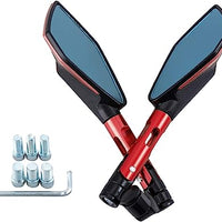 Motorcycle side mirror Anti Glaze back view mirror Red universal fitting for all bikes
