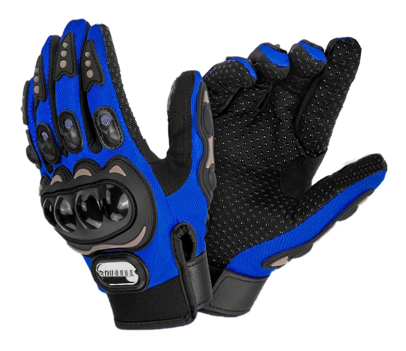 D-11 Motorbike Gloves Full Finger Knight Riding Gloves 2 Pcs Set (Blue)