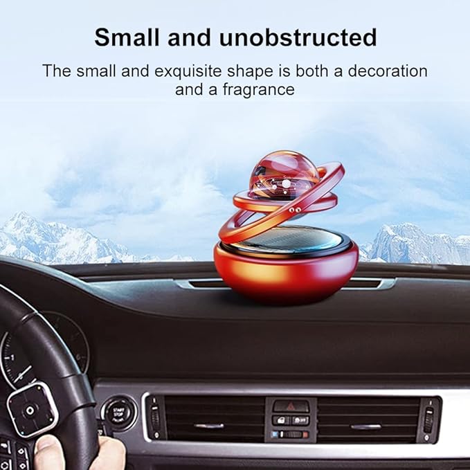 Universal Solar Power Car Perfume Air Freshener 360° Rotating Car Perfume Solar Energy Fragrance Car 1 Pc