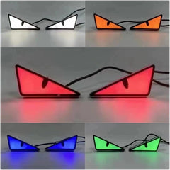 2 Pcs Set Universal Motorcycle LED Devil Eyes Lights License Number Plate Decorative Lamp