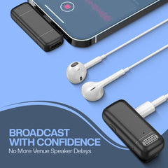2-in-1 Wireless Microphone Noise Reduction Mic with Charging Case For Video Recording In Premium Quality