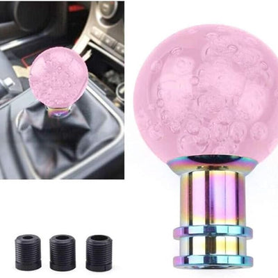 Universal Acrylic Round Ball Style Gear Shift Knob Manual Transmission Shifter Lever Stick(Pink)