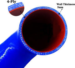 Universal High-Performance 70-76mm 90 Degree Elbow Coupler Silicone Hose for Turbo, Intercooler, Radiator, Intake Piping, or Bend Pipe (3-Ply) 1 Pc