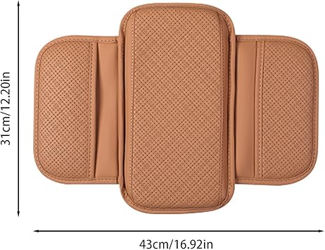 Universal Car Arm Pad PU Leather Armrest Seat Box Cover Protector 1 Pc(Brown)