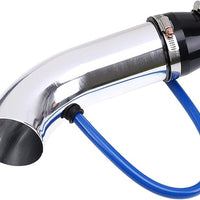 Universal Aluminum Air Intake Pipe / Hose Air Filter Intake System Duct Tube Kit (Silver)