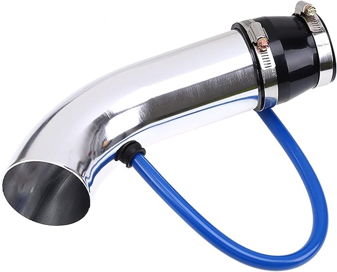 Universal Aluminum Air Intake Pipe / Hose Air Filter Intake System Duct Tube Kit (Silver)