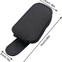 Universal Car Magnetic Sunglass Holder Magnetic Soft PU Leather Sunglass Holder Accessories For Car 1 Pc (Black)