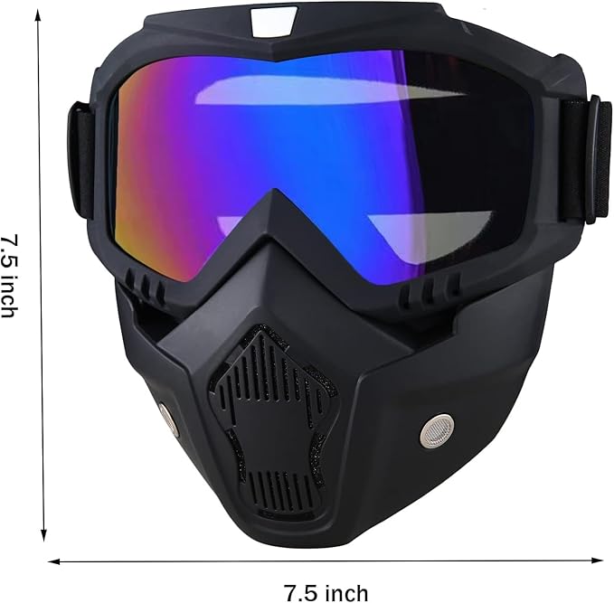 Universal UV Protection Face Mask With Transparent Glasses For Bike Riding 1 Pc