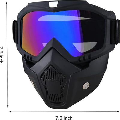 Universal UV Protection Face Mask With Transparent Glasses For Bike Riding 1 Pc