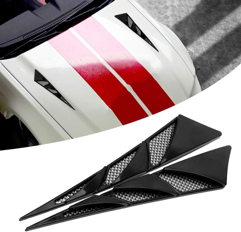 Black Side Air Intake Flow Scoop Cover Car Exterior Decoration 2 Pcs Set