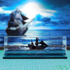Universal Floating Pirates Cruise Ship In Fluid Liquid Unsinkable Boat Car Dashboard Decoration 1 Pc